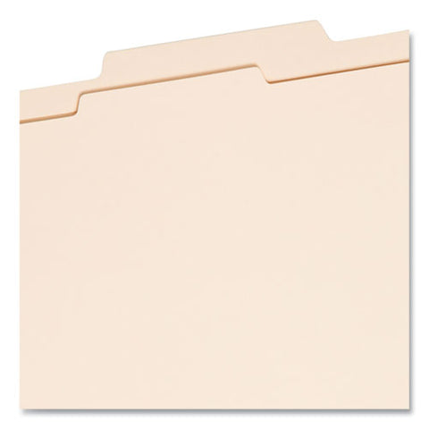 Four-section Top Tab Classification Folders, 2" Expansion, 1 Divider, 4 Fasteners, Letter Size, Manila, 10/box