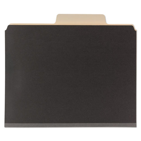 Supertab Classification Folders, Six Safeshield Fasteners, 2" Expansion, 2 Dividers, Letter Size, Dark Gray, 10/box