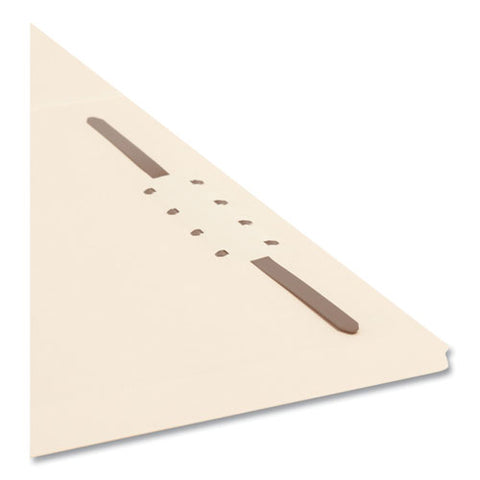 Top Tab Fastener Folders, Straight Tabs, 0.75" Expansion, 1 Fastener, Letter Size, Manila Exterior, 50/box