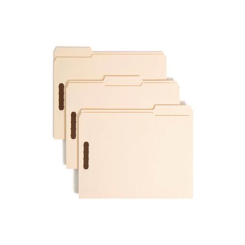 Top Tab Fastener Folders, 1/3-cut Tabs: Assorted, 0.75" Expansion, 2 Fasteners, Letter Size, Manila Exterior, 50/box