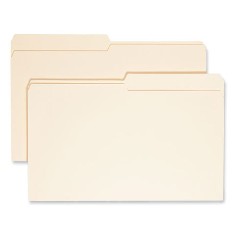 Manila File Folders, 1/2-cut Tabs: Assorted, Legal Size, 0.75" Expansion, Manila, 100/box