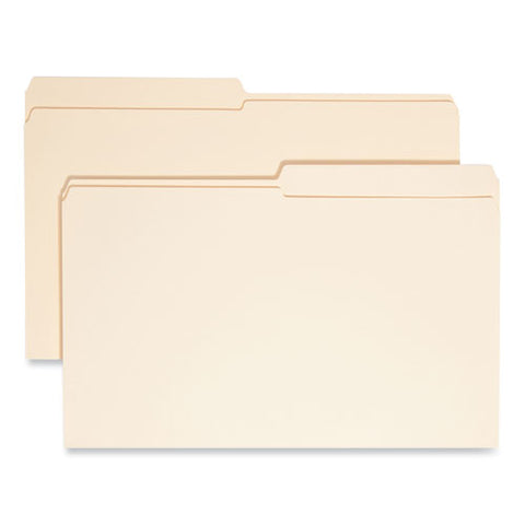 Reinforced Tab Manila File Folders, 1/2-cut Tabs: Assorted, Legal Size, 0.75" Expansion, 11-pt Manila, 100/box