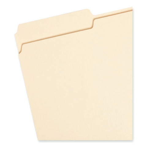 100% Recycled Manila Top Tab File Folders, 1/3-cut Tabs: Assorted, Legal Size, 0.75" Expansion, Manila, 100/box