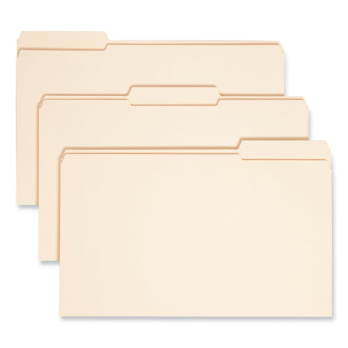 Expandable Heavyweight File Folders, 1/3-cut Tabs: Assorted, Legal Size, 1.5" Expansion, Manila, 50/box