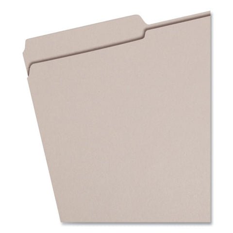 Reinforced Top Tab Colored File Folders, 1/3-cut Tabs: Assorted, Legal Size, 0.75" Expansion, Gray, 100/box