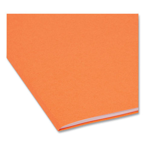 Reinforced Top Tab Colored File Folders, Straight Tabs, Legal Size, 0.75" Expansion, Orange, 100/box