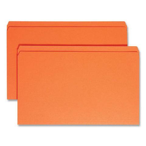 Reinforced Top Tab Colored File Folders, Straight Tabs, Legal Size, 0.75" Expansion, Orange, 100/box