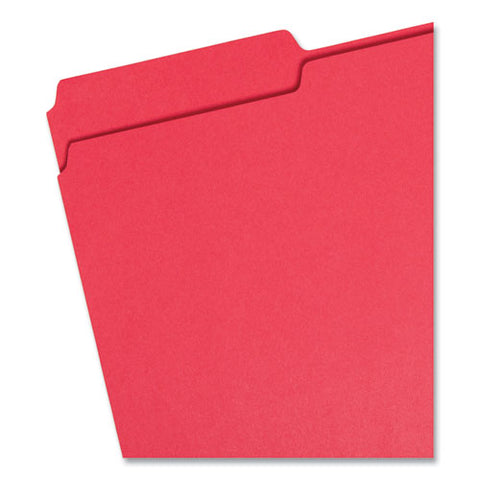 Colored File Folders, 1/3-cut Tabs: Assorted, Legal Size, 0.75" Expansion, Red, 100/box