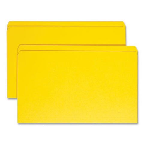 Reinforced Top Tab Colored File Folders, Straight Tabs, Legal Size, 0.75" Expansion, Yellow, 100/box