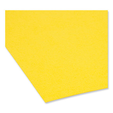 Colored File Folders, 1/3-cut Tabs: Assorted, Legal Size, 0.75" Expansion, Yellow, 100/box