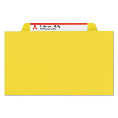 Eight-section Pressboard Top Tab Classification Folders, Eight Safeshield Fasteners, 3 Dividers, Legal Size, Yellow, 10/box