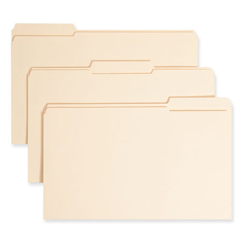 Top Tab Fastener Folders, 1/3-cut Tabs: Assorted, 0.75" Expansion, 1 Fastener, Legal Size, Manila Exterior, 50/box