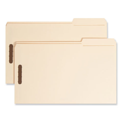 Top Tab Fastener Folders, 1/3-cut Tabs: Right, 0.75" Expansion, 2 Fasteners, Legal Size, Manila Exterior, 50/box