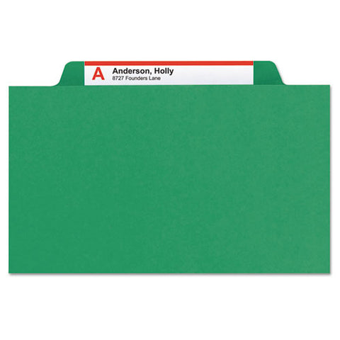 Expanding Recycled Heavy Pressboard Folders, 1/3-cut Tabs: Assorted, Letter Size, 1" Expansion, Green, 25/box