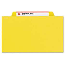 Expanding Recycled Heavy Pressboard Folders, 1/3-cut Tabs: Assorted, Letter Size, 1" Expansion, Yellow, 25/box