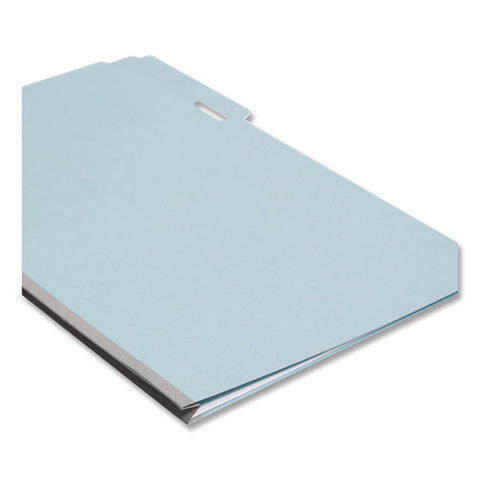 Expanding Recycled Heavy Pressboard Folders, 1/3-cut Tabs: Assorted, Legal Size, 1" Expansion, Blue, 25/box