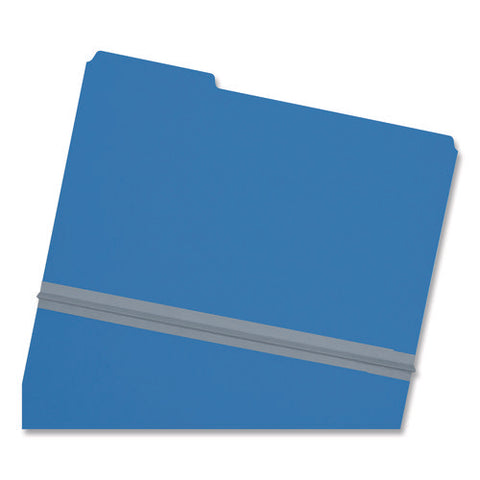 Expanding Recycled Heavy Pressboard Folders, 1/3-cut Tabs: Assorted, Legal Size, 1" Expansion, Dark Blue, 25/box