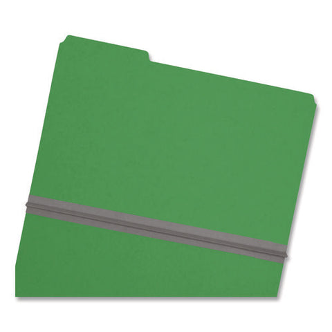 Expanding Recycled Heavy Pressboard Folders, 1/3-cut Tabs: Assorted, Legal Size, 1" Expansion, Green, 25/box