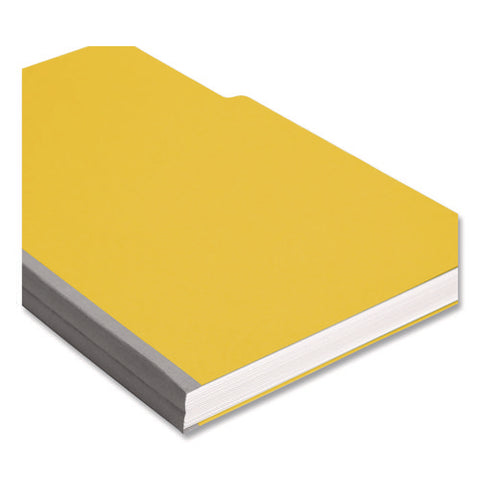 Expanding Recycled Heavy Pressboard Folders, 1/3-cut Tabs: Assorted, Legal Size, 1" Expansion, Yellow, 25/box