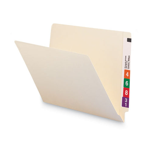 100% Recycled Manila End Tab Folders, Straight Tabs, Letter Size, 0.75" Expansion, Manila, 100/box