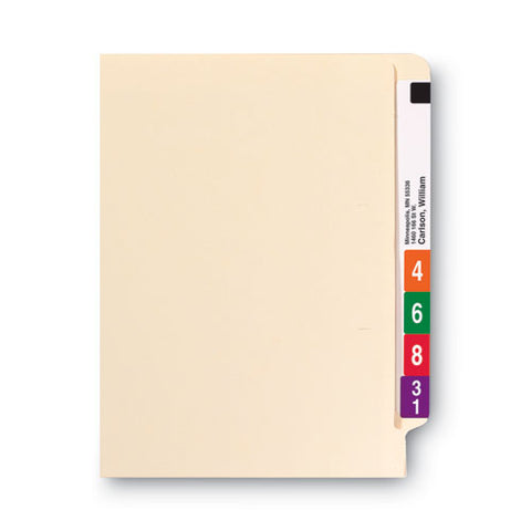 100% Recycled Manila End Tab Folders, Straight Tabs, Letter Size, 0.75" Expansion, Manila, 100/box