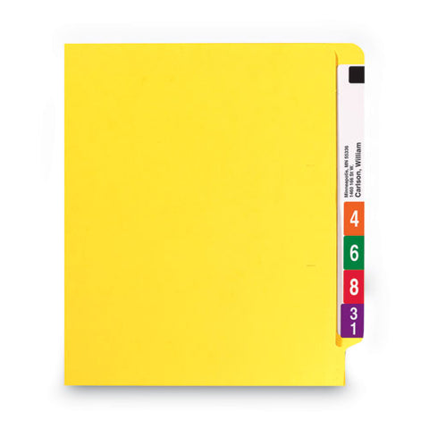 Shelf-master Reinforced End Tab Colored Folders, Straight Tabs, Letter Size, 0.75" Expansion, Yellow, 100/box