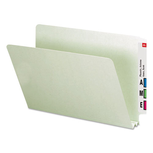 Extra-heavy Recycled Pressboard End Tab Folders, Straight Tabs, Legal Size, 2" Expansion, Gray-green, 25/box