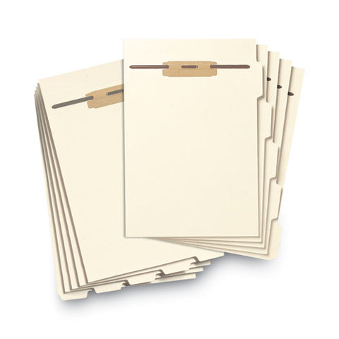 Stackable Folder Dividers With Fasteners, 1/5-cut Bottom Tab, 1 Fastener, Letter Size, Manila, 4 Dividers/set, 50 Sets