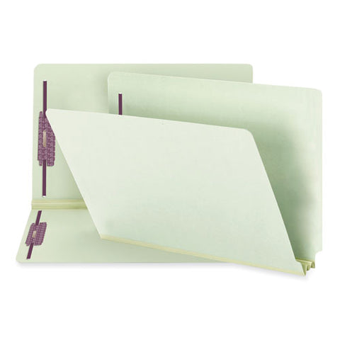 End Tab Fastener Folders With Reinforced Straight Tabs, 11-pt Manila, 2 Fasteners, Legal Size, Manila Exterior, 50/box