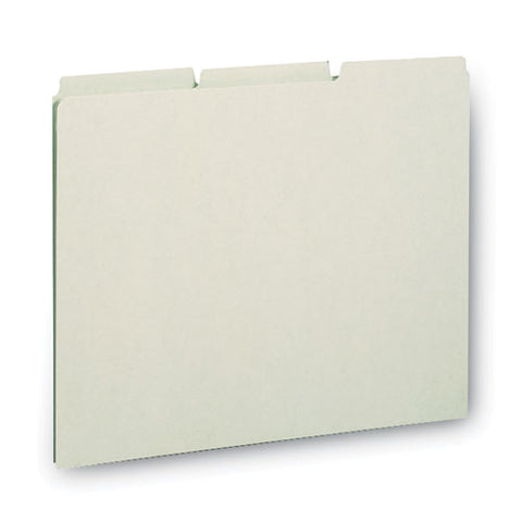 Recycled Blank Top Tab File Guides, 1/3-cut Top Tab, Blank, 8.5 X 11, Green, 100/box