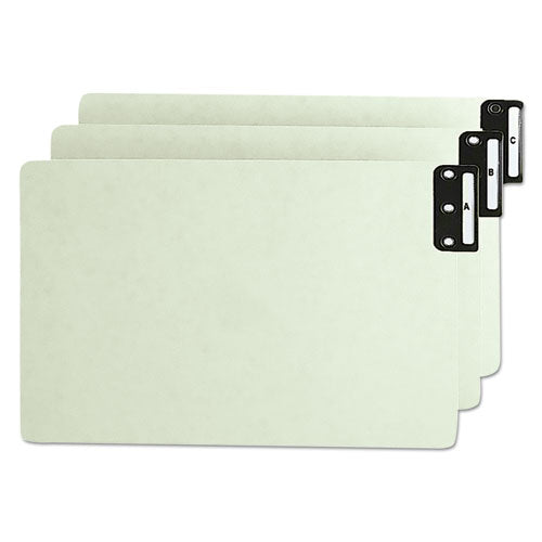 100% Recycled End Tab Pressboard Guides With Metal Tabs, 1/3-cut End Tab, A To Z, 8.5 X 14, Green, 25/set