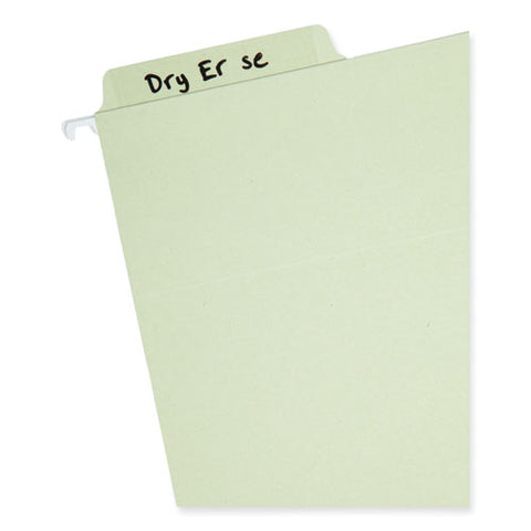 Erasable Fastab Hanging Folders, Letter Size, 1/3-cut Tabs, Moss, 20/box