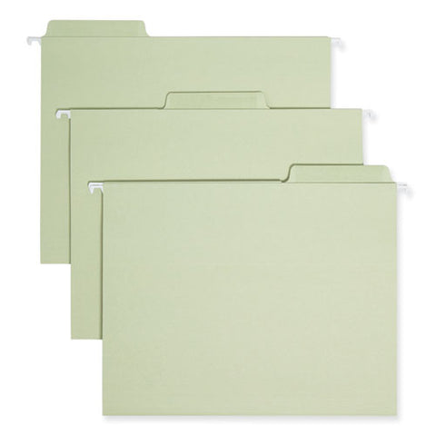 Erasable Fastab Hanging Folders, Letter Size, 1/3-cut Tabs, Moss, 20/box