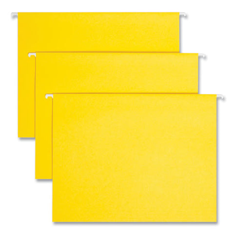 Colored Hanging File Folders With 1/5 Cut Tabs, Letter Size, 1/5-cut Tabs, Yellow, 25/box