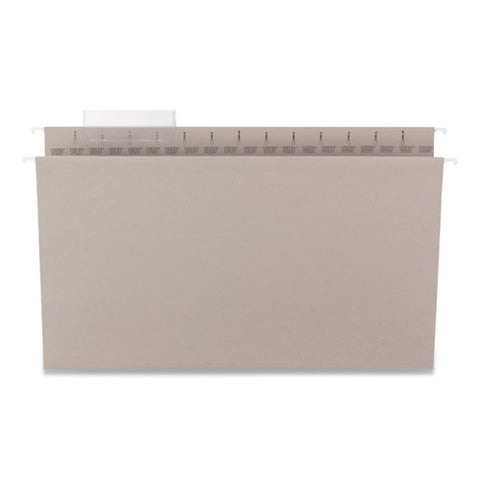 Tuff Hanging Folders With Easy Slide Tab, Legal Size, 1/3-cut Tabs, Steel Gray, 18/box