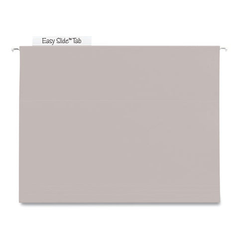 Tuff Extra Capacity Hanging File Folders With Easy Slide Tabs, 4" Capacity, Letter, 1/3-cut Tabs, Steel Gray, 18/box