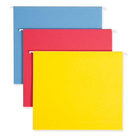 Box Bottom Hanging File Folders, 2" Capacity, Letter Size, 1/5-cut Tabs, Assorted Colors, 25/box