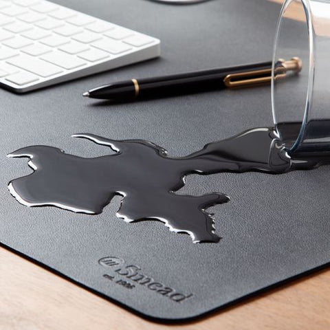 Vegan Leather Desk Pads, 36 X 17, Charcoal