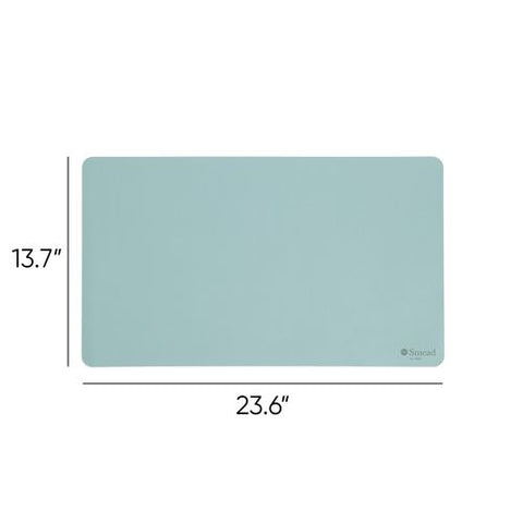 Vegan Leather Desk Pads, 23.6" X 13.7", Light Blue