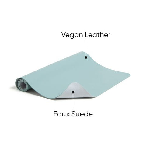 Vegan Leather Desk Pads, 23.6" X 13.7", Light Blue