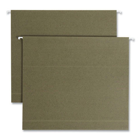 Box Bottom Hanging File Folders, 2" Capacity, Letter Size, Standard Green, 25/box