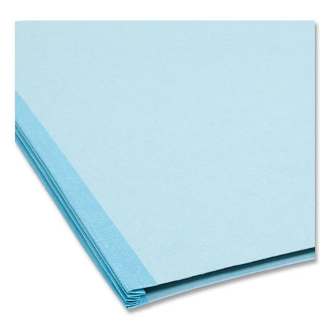 Fastab Hanging Pressboard Classification Folders, 2 Dividers, Letter Size, Blue