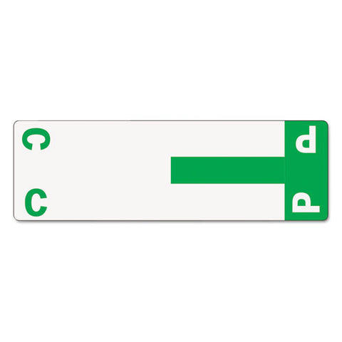 Alphaz Color-coded First Letter Combo Alpha Labels, C/p, 1.16 X 3.63, Dark Green/white, 5/sheet, 20 Sheets/pack