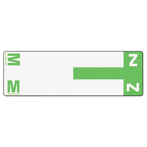 Alphaz Color-coded First Letter Combo Alpha Labels, M/z, 1.16 X 3.63, Light Green/white, 5/sheet, 20 Sheets/pack