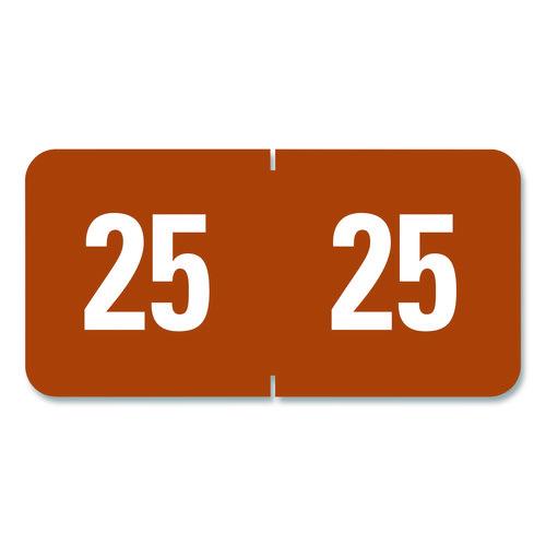 Yearly End Tab File Folder Labels, 25, 0.5 X 1, Brown, 25/sheet, 10 Sheets/pack