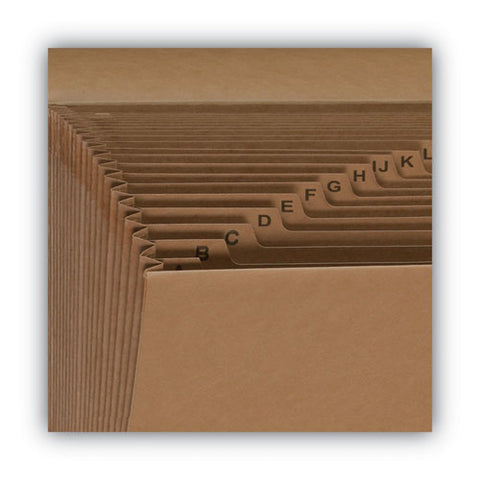 Indexed Expanding Kraft Files, 21 Sections, Elastic Cord Closure, 1/21-cut Tabs, Letter Size, Kraft