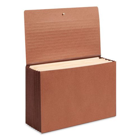 Tuff Recycled Expanding Wallet, Extra Wide Legal, 7" Expansion, Elastic Strap Closure, Redrope, 5/box