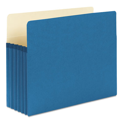 Colored File Pockets, 5.25" Expansion, Letter Size, Blue