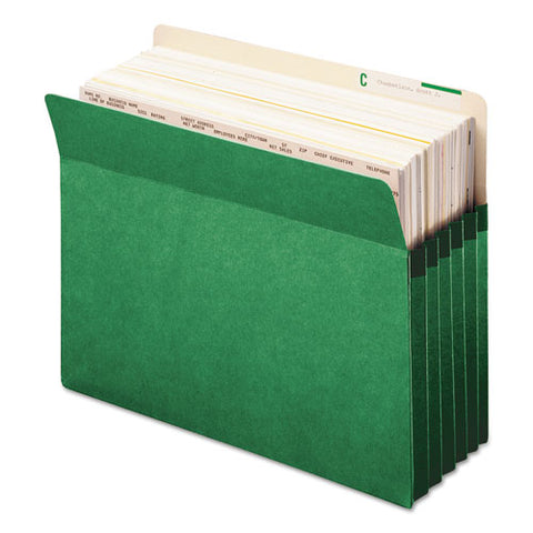 Colored File Pockets, 5.25" Expansion, Letter Size, Green