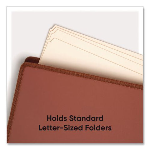 Tuff Poly File Pockets, 5.25" Expansion, Letter Size, Redrope, 2/box